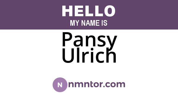 Pansy Ulrich