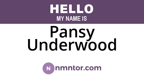 Pansy Underwood