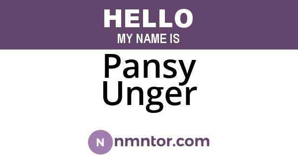 Pansy Unger