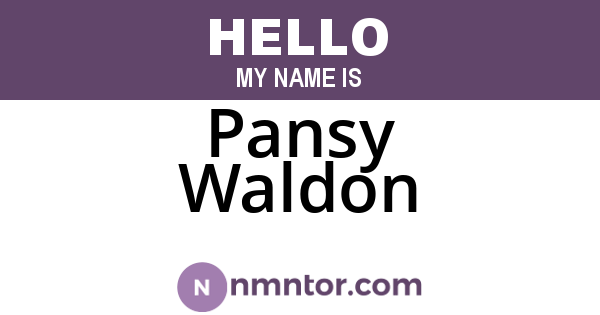 Pansy Waldon