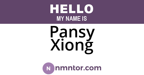 Pansy Xiong
