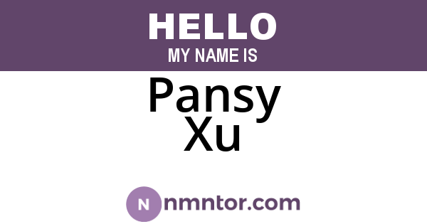 Pansy Xu
