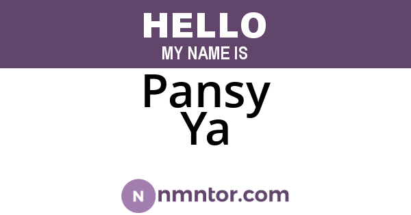 Pansy Ya