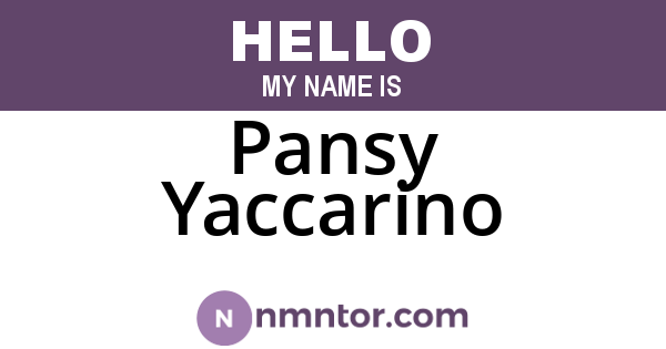 Pansy Yaccarino