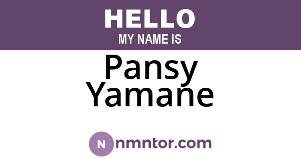 Pansy Yamane