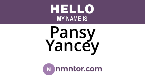 Pansy Yancey