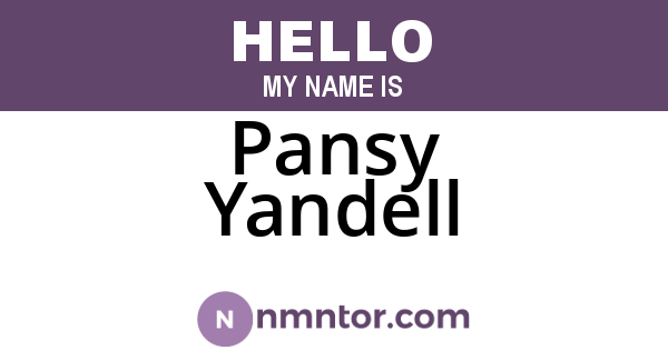 Pansy Yandell
