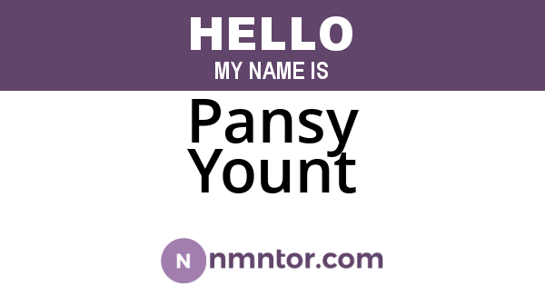 Pansy Yount