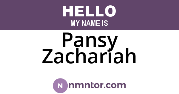 Pansy Zachariah