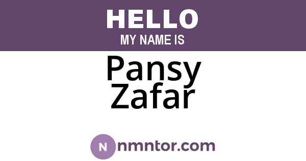 Pansy Zafar