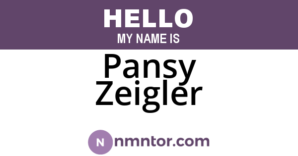 Pansy Zeigler