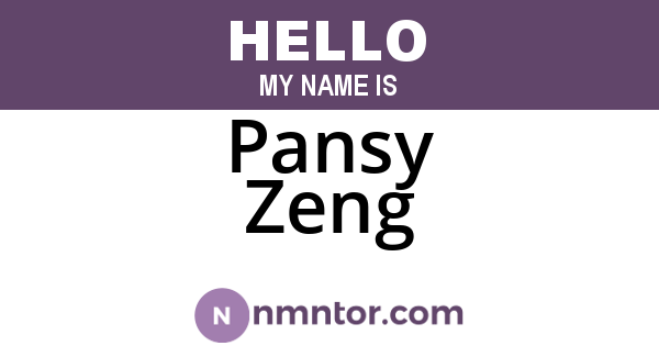 Pansy Zeng