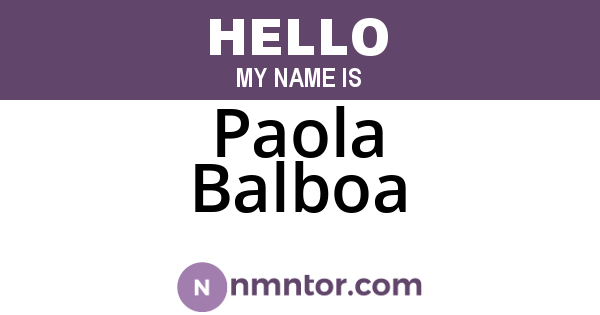 Paola Balboa