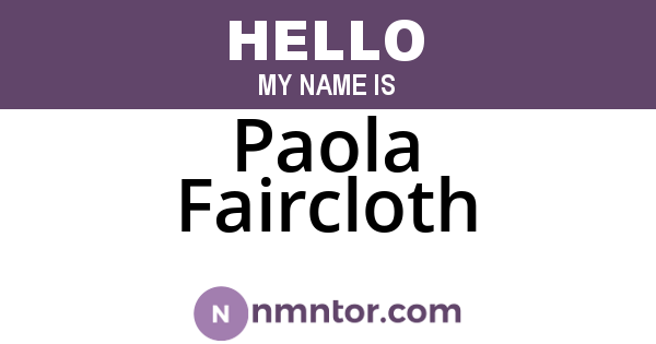 Paola Faircloth