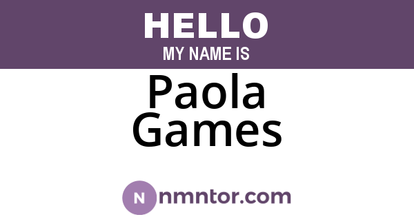 Paola Games