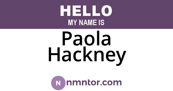 Paola Hackney