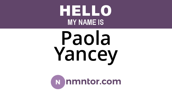 Paola Yancey