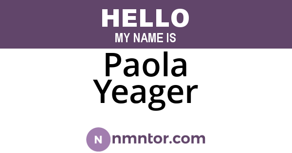 Paola Yeager