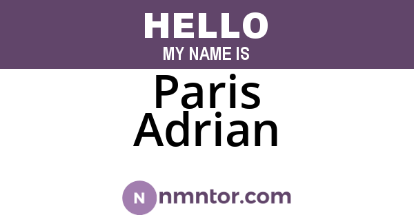 Paris Adrian