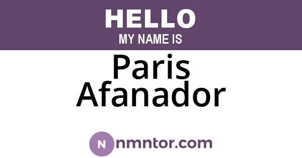 Paris Afanador