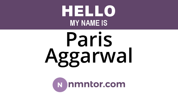 Paris Aggarwal
