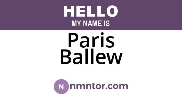 Paris Ballew