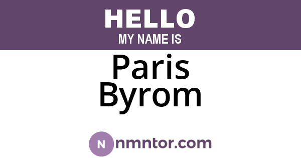 Paris Byrom