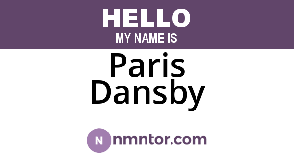Paris Dansby