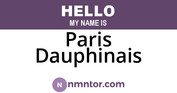 Paris Dauphinais