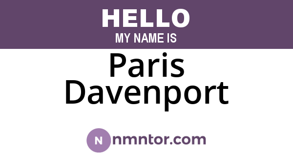 Paris Davenport