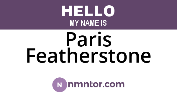 Paris Featherstone