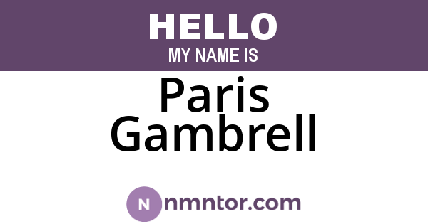Paris Gambrell