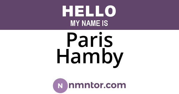 Paris Hamby