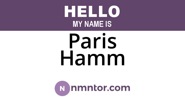 Paris Hamm