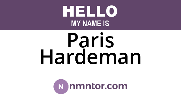 Paris Hardeman