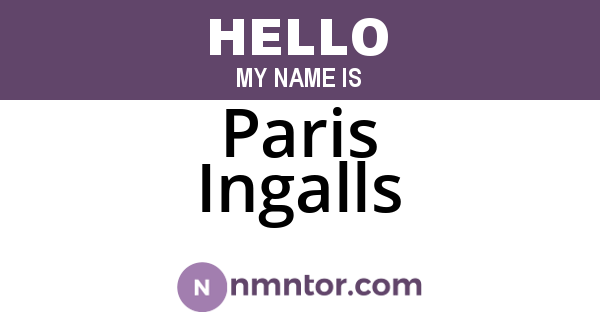 Paris Ingalls
