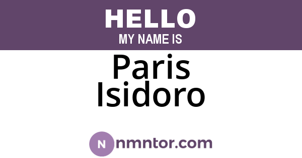 Paris Isidoro