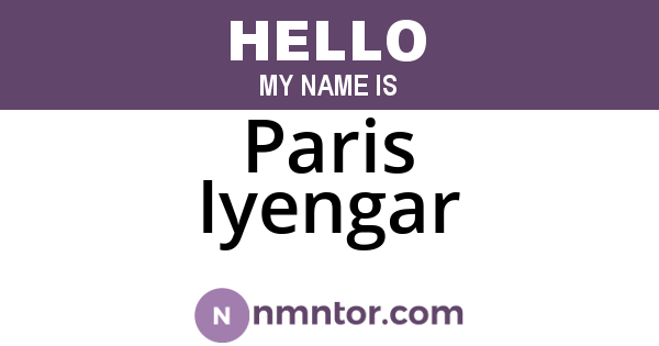 Paris Iyengar
