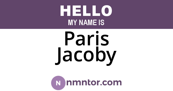 Paris Jacoby