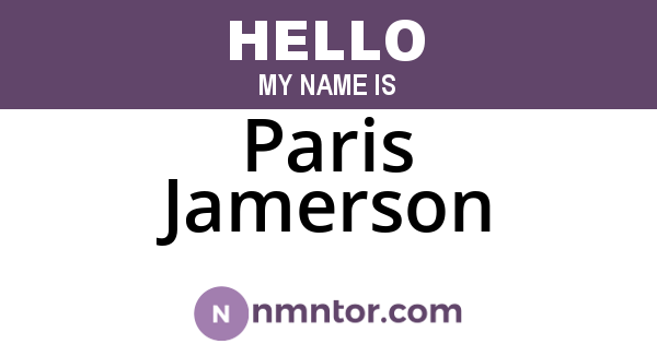 Paris Jamerson