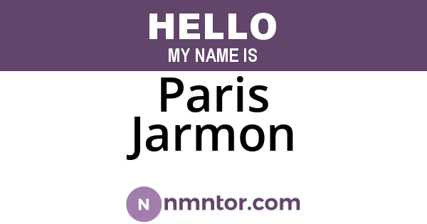 Paris Jarmon
