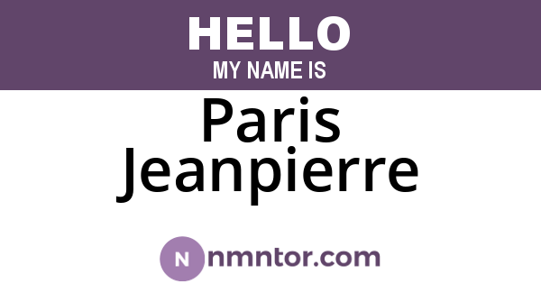 Paris Jeanpierre