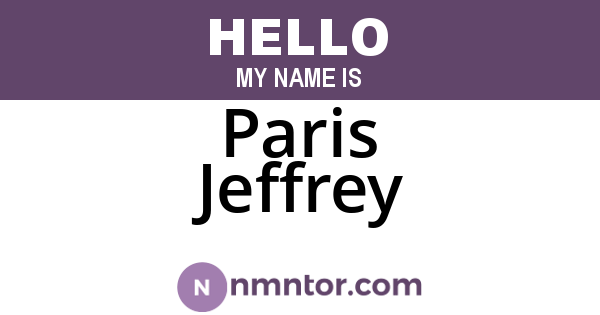 Paris Jeffrey