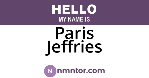 Paris Jeffries