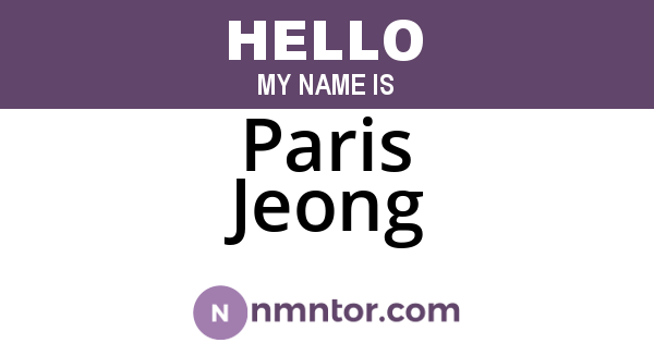Paris Jeong