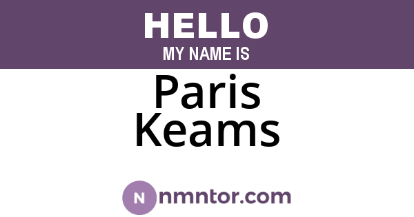 Paris Keams