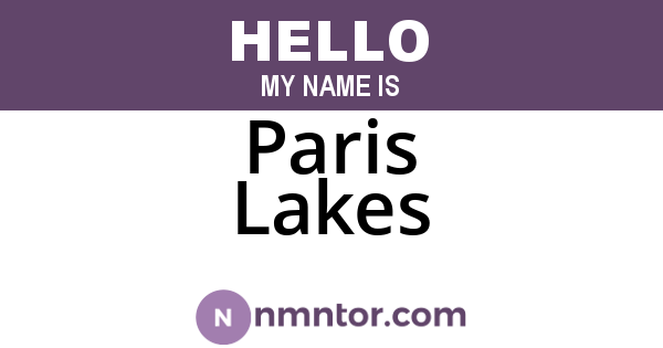 Paris Lakes