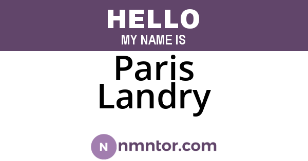 Paris Landry