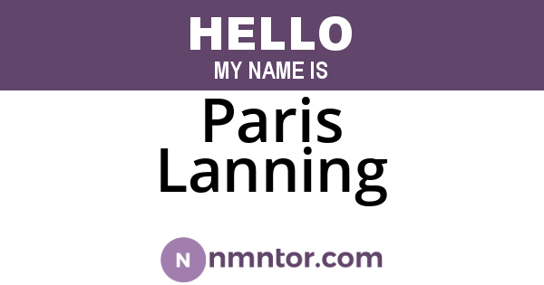 Paris Lanning