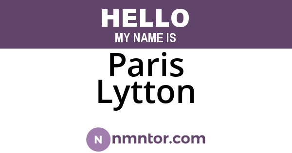 Paris Lytton